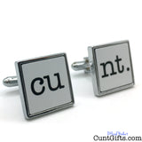 Cunt Cufflinks - White Square CU NT