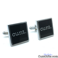 cunt - Black Cufflinks Square unboxed Angle 1000
