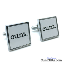 Cunt Cufflinks - White Square cunt