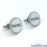 cunt. - Cufflinks in White - unBoxed
